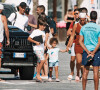 Cristiano Ronaldo et sa fiancée Georgina Rodriguez et leur quatre enfants, Cristiano Junior, les jumeaux Eva et Mateo, et Alana Martina arrivent pour passer la journée en bateau lors de de leurs vacances à Majorque.