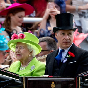 David Armstrong-Jones et John Warren - La reine Elisabeth II d'Angleterre lors du 4ème jour du Royal Ascot 2018 a Ascot le 22 juin 2018. 