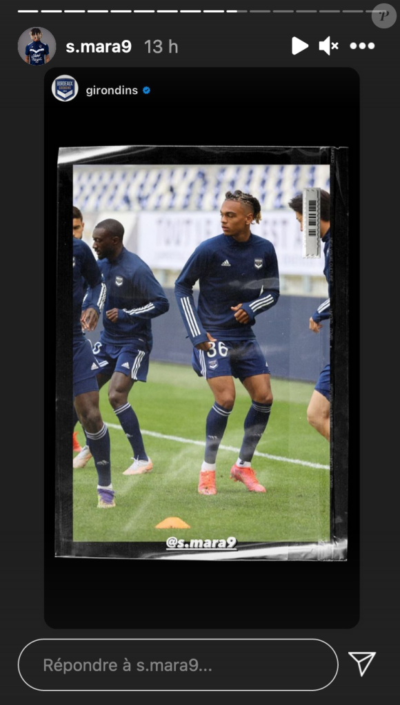 Sekou Mara, le fils d'Audrey Crespo-Mara, a marqué son premier but en Ligue 1 au sein du club de foot de Bordeaux - Instagram
