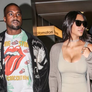 Kim Kardashian et son mari Kanye West arrivent à l'aéroport de Roissy-Charles-de-Gaulle, puis vont déjeuner au restaurant "L'Avenue" à Paris.