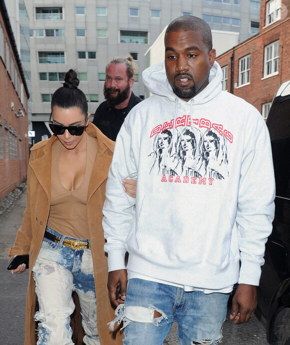 Kim Kardashian et son mari Kanye West arrivent au studio d'enregistrement à Chelsea. Londres, le 20 mai 2016.