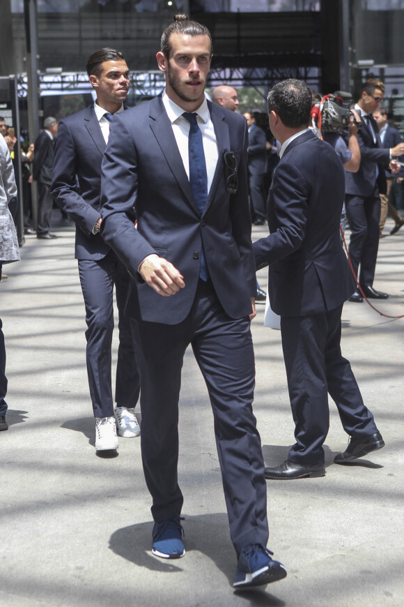 Gareth Bale à la mairie de Madrid après avoir remporté le 33e titre du Real en Liga à Madrid le 22 mai 2017.