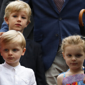 Le prince héréditaire Jacques, la princesse Gabriella durant le traditionnel Pique-nique des monégasques au parc princesse Antoinette à Monaco le 6 septembre 2019. © Claudia Albuquerque/Bestimage