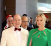 Le prince Albert II et la princesse Charlène de Monaco - Arrivées des people au 71 ème gala de la Croix-Rouge Monégasque à Monaco le 26 juillet 2019. © Dominique Jacovides/Bestimage 