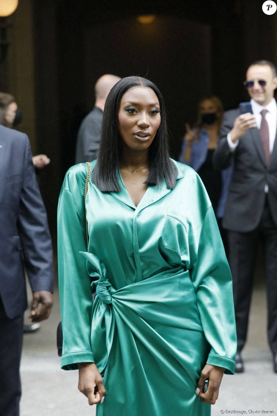 Aya Nakamura - Les célébrités à la sortie du défilé Balenciaga "Collection Haute-Couture Automne/Hiver" à Paris. © Clovis-Veeren/Bestimage