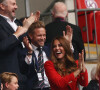 Le prince William, Kate Middleton et leur fils le prince George lors du match Angleterre-Allemagne, à l'Euro 2020, au stade Wembley, à Londres, le 11 juillet 2021. 