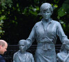 Le prince William et son frère le prince Harry - Inauguration de la statue de leur mère, la princesse Diana, dans les jardins de Kensington Palace. Londres, le 1er juillet 2021.