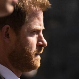 Le prince William et le prince Harry - Arrivées aux funérailles du prince Philip, duc d'Edimbourg, à la chapelle Saint-Georges du château de Windsor. Le 17 avril 2021.