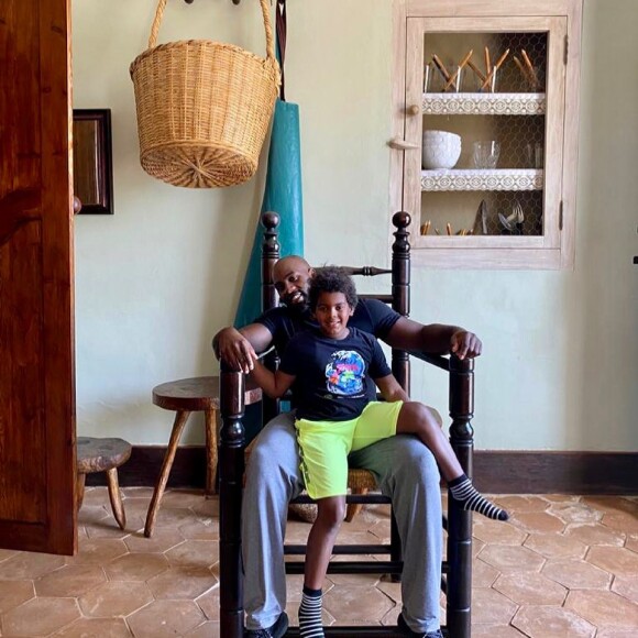 Teddy Riner et son fils Eden sur Instagram, avril 2021.