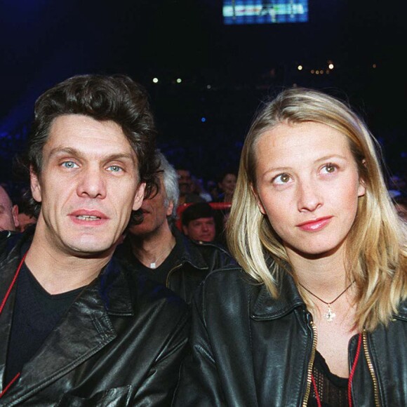 Marc Lavoine et Sarah Poniatowski - Championnat du monde des poids léger de boxe. Paris.