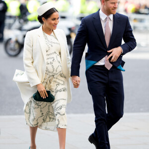 Meghan Markle, duchesse de Sussex et le prince Harry, duc de Sussex à la messe en l'honneur de la journée du Commonwealth à l'abbaye de Westminster à Londres, le 11 mars 2019.