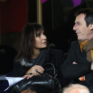 Jean Luc Reichmann et sa femme Nathalie au match PSG-Lyon au Parc des Princes - Paris 16 Decembre 2012