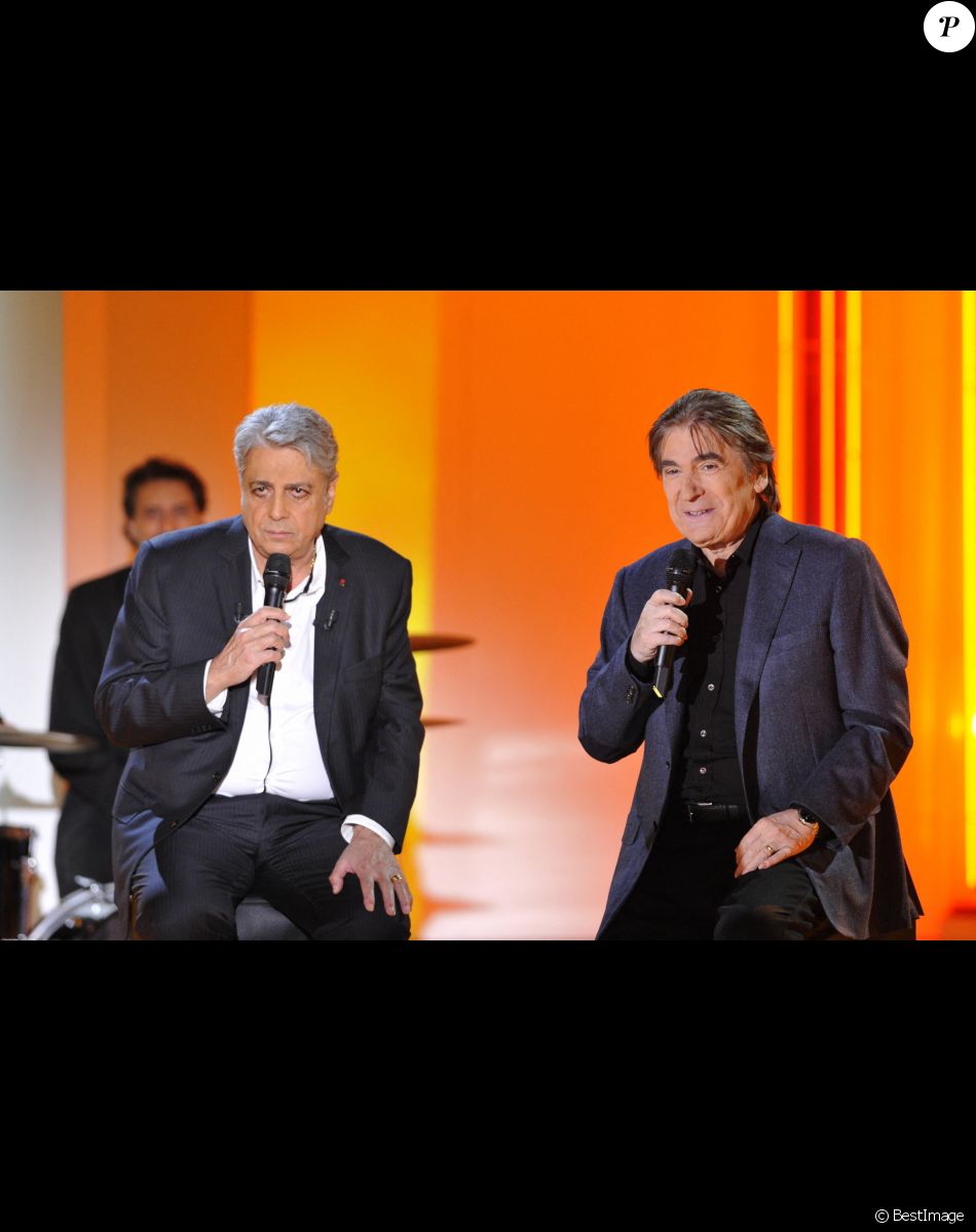 Enrico Macias, Serge Lama - Enregistrement de l' emission " Vivement Dimanche " a Paris le 21 Novembre 2012.