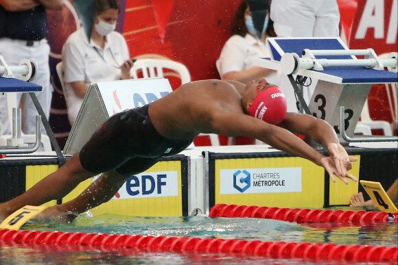 Yohann Ndoye Brouard participe aux championnats de France Élite de natation à Chartres. Le 19 juin 2021.