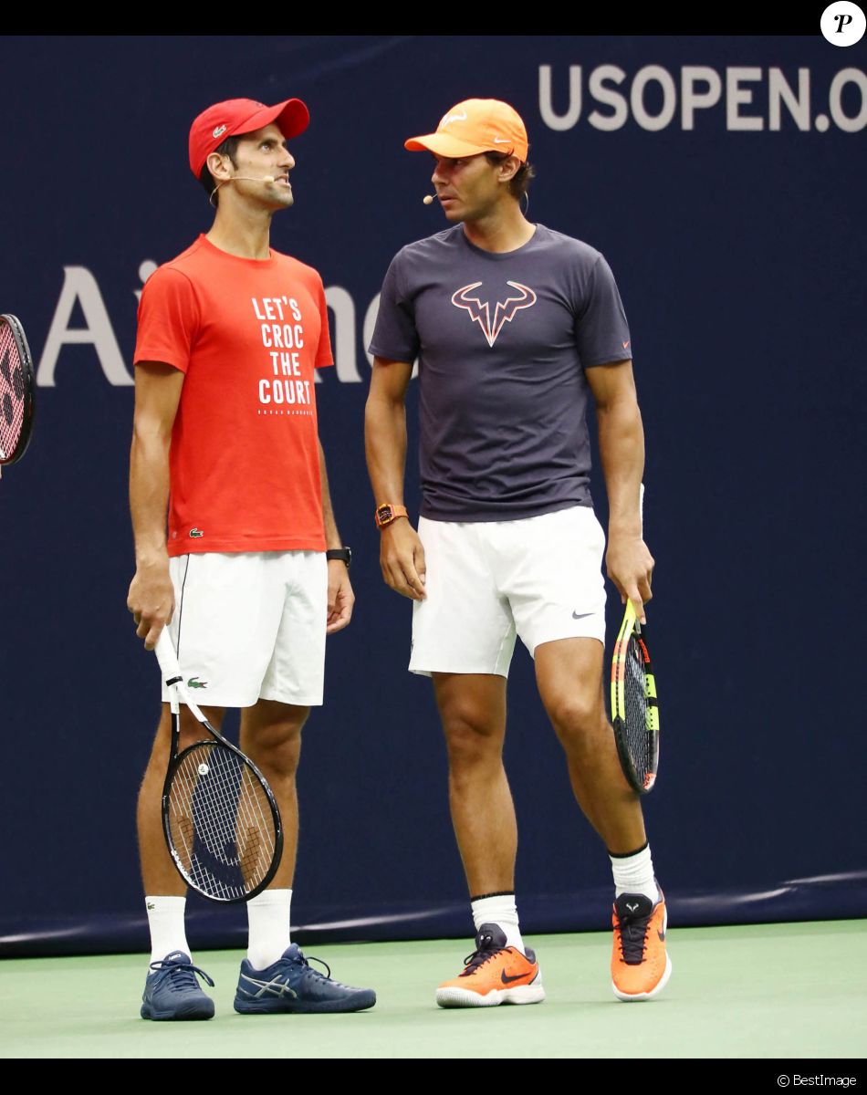 Novak Djokovic et Rafael Nadal - Les joueurs de tennis participent au "Arthur Ashe Kids' Day" à New York avant l'US Open de tennis.