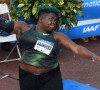 L'américaine Raven Saunders durant le concours de poids féminin - Lancé du poids en ouverture du meeting d'athlétisme Herculis organisé sur le Port Hercule de la Principauté à Monaco. © Bruno Bebert/Bestimage