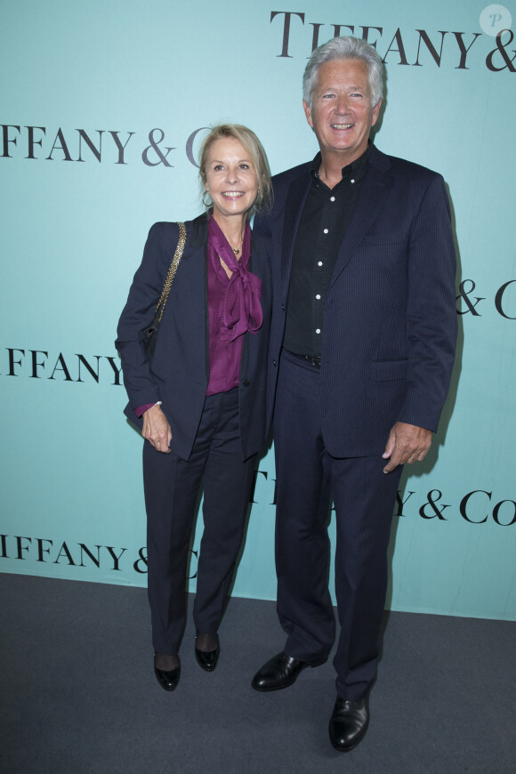 Pierre Dhostel et sa femme Carole Bellemare - Inauguration du Flagship Tiffany & Co sur l'avenue des Champs Elysées à Paris le 10 juin 2014.