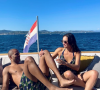 Tony Parker et Alizé Lim en vacances à Saint-Tropez. Août 2021.