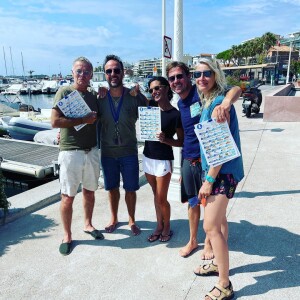 Franck Dubosc en vacances avec Jarry et Alessandra Sublet.