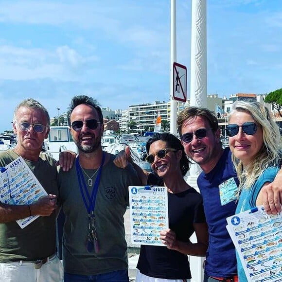 Franck Dubosc en vacances avec Jarry et Alessandra Sublet.