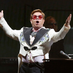 Elton John en concert pour sa dernière représentation en Australie à Sydney le 7 mars 2020.