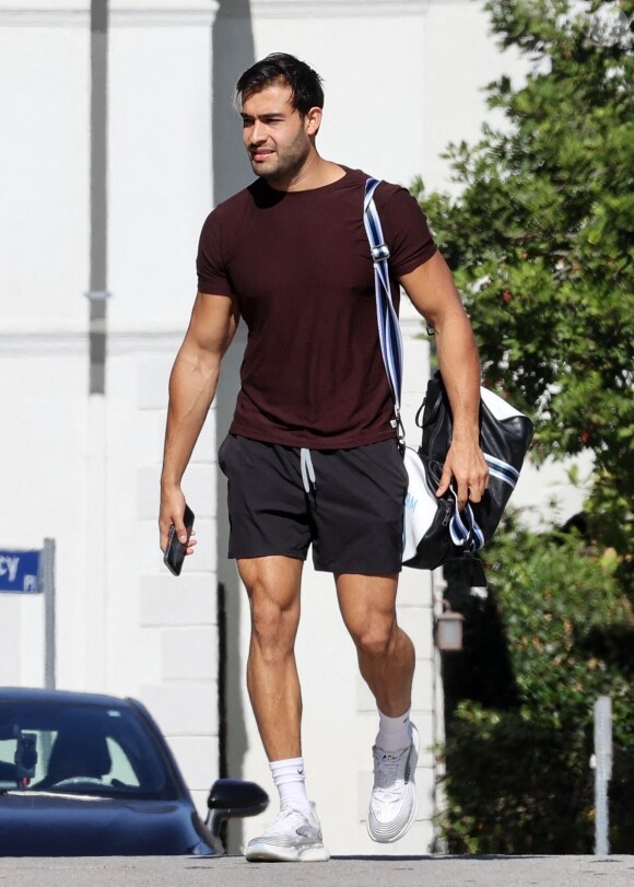 Exclusif - Sam Asghari arrive pour une séance photo à Los Angeles, Californie, Etats-Unis, le 2 août 2021.