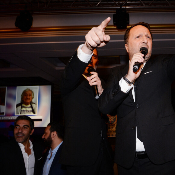 Ary Abittan, Cyril Hanouna, Gad Elmaleh et Arthur - Dîner de gala et vente aux enchère pour l'association "Sauveteurs sans frontières". Le 13 février 2018. © Rachid Bellak/Bestimage