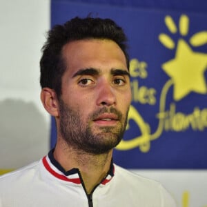 Martin Fourcade - Vente aux enchères des légendes du sport au profit de l'association "Les Etoiles filantes" à Villeurbanne, le 17 septembre 2020. Une centaine de lots sont proposés à la vente ce jour-là pour venir en aide aux enfants atteints d'une tumeur au cerveau par le biais de cette association, à l'initiative de Tessa Worley, marraine de l'association aux côtés du champion de biathlon Martin Fourcade.