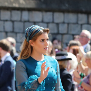 La princesse Eugenie d'York, Le prince Andrew, duc d'York et La princesse Beatrice d'York - Les invités arrivent à la chapelle St. George pour le mariage du prince Harry et de Meghan Markle au château de Windsor, Royaume Uni, le 19 mai 2018.