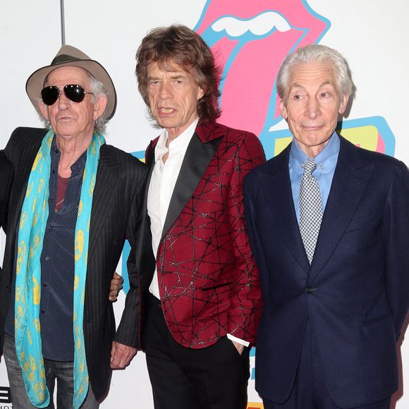Ron Wood (Ronnie Wood), Keith Richards, Mick Jagger et Charlie Watts à la soirée "Cuervo: The Rolling Stones Tour Pick" à New York.