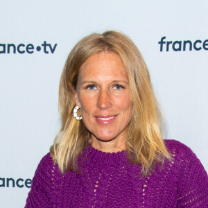 Agathe Lecaron lors du photocall dans le cadre de la conférence de presse de France Télévisions au Pavillon Gabriel à Paris, France, le 24 août 2021. © Pierre Perusseau/Bestimage