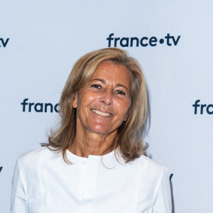 Claire Chazal lors du photocall dans le cadre de la conférence de presse de France Télévisions au Pavillon Gabriel à Paris, France, le 24 août 2021. © Pierre Perusseau/Bestimage