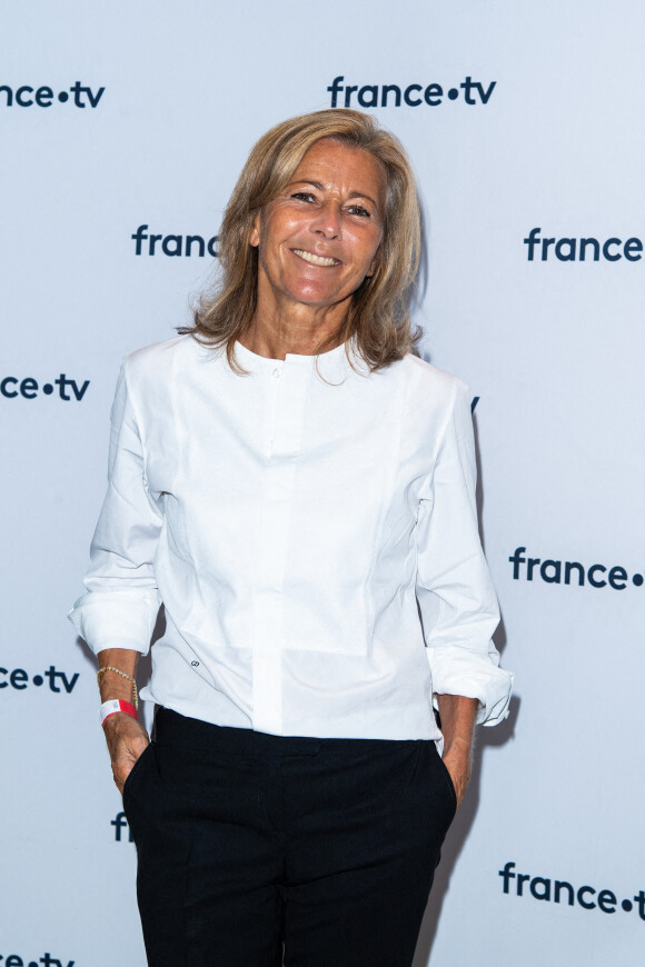 Claire Chazal lors du photocall dans le cadre de la conférence de presse de France Télévisions au Pavillon Gabriel à Paris, France, le 24 août 2021. © Pierre Perusseau/Bestimage