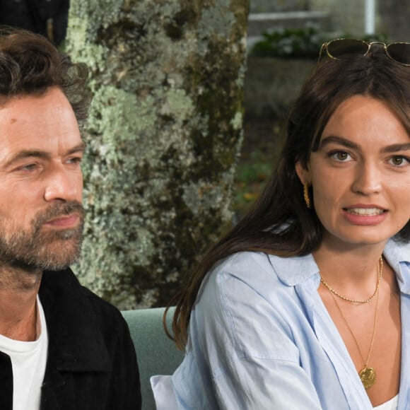 Romain Duris, Emma Mackey au photocall du film "Eiffel" lors du festival du film francophone de Angoulême le 24 août 2021. © Coadic Guirec / Bestimage 