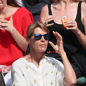 Nathalie Simon dans les tribunes des Internationaux de France de Tennis de Roland Garros à Paris. Le 8 juin 2018 © Cyril Moreau / Bestimage
