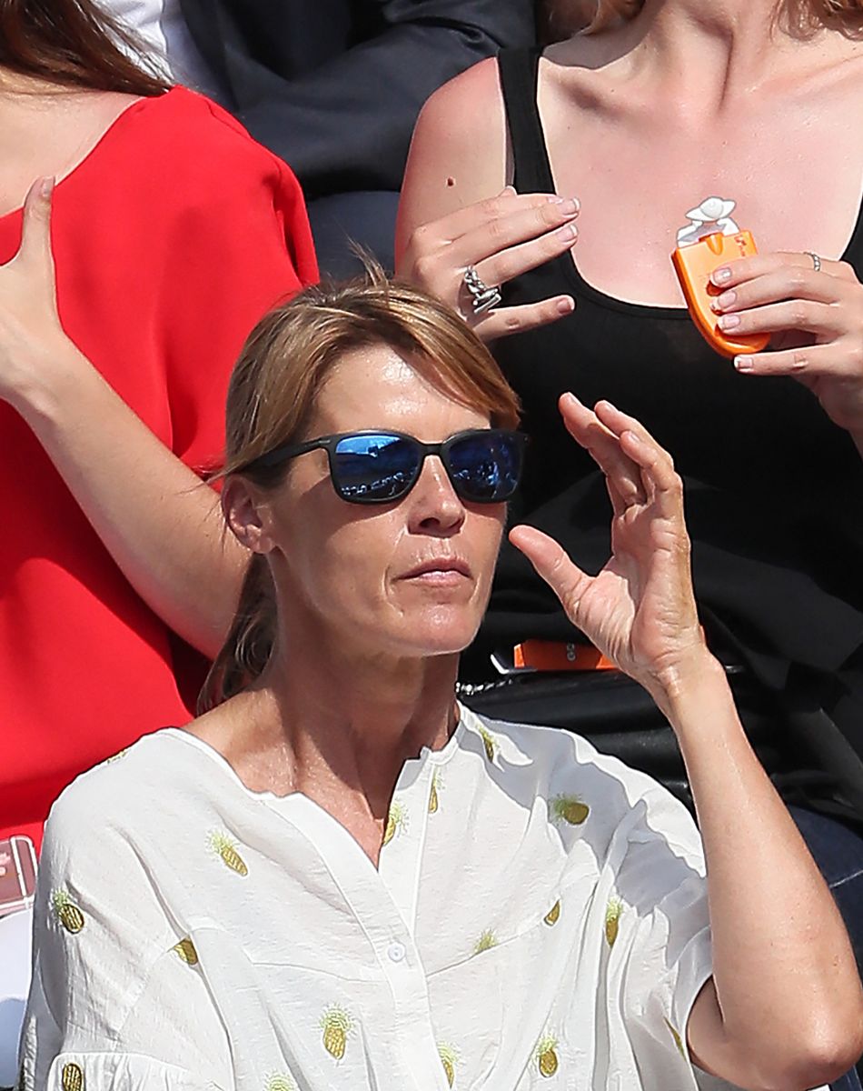 Nathalie Simon dans les tribunes des Internationaux de France de Tennis de Roland Garros à Paris. Le 8 juin 2018 © Cyril Moreau / Bestimage