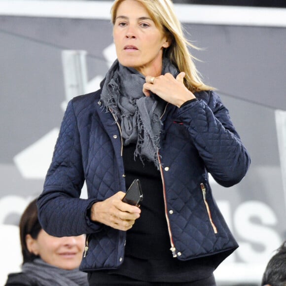 Nathalie Simon assiste au clasico, match de ligue 1 entre Paris Saint-Germain (PSG) et l'Olympique de Marseille (OM) au stade Vélodrome à Marseille, France, le 22 octobre 2017.