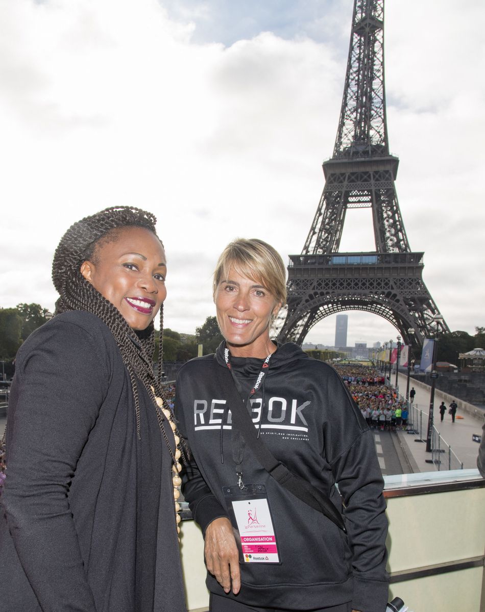 Laura Flessel-Colovic, Nathalie Simon - 21ème édition de la course "La Parisienne" à Paris le 10 septembre 2017. © Pierre Perusseau/Bestimage