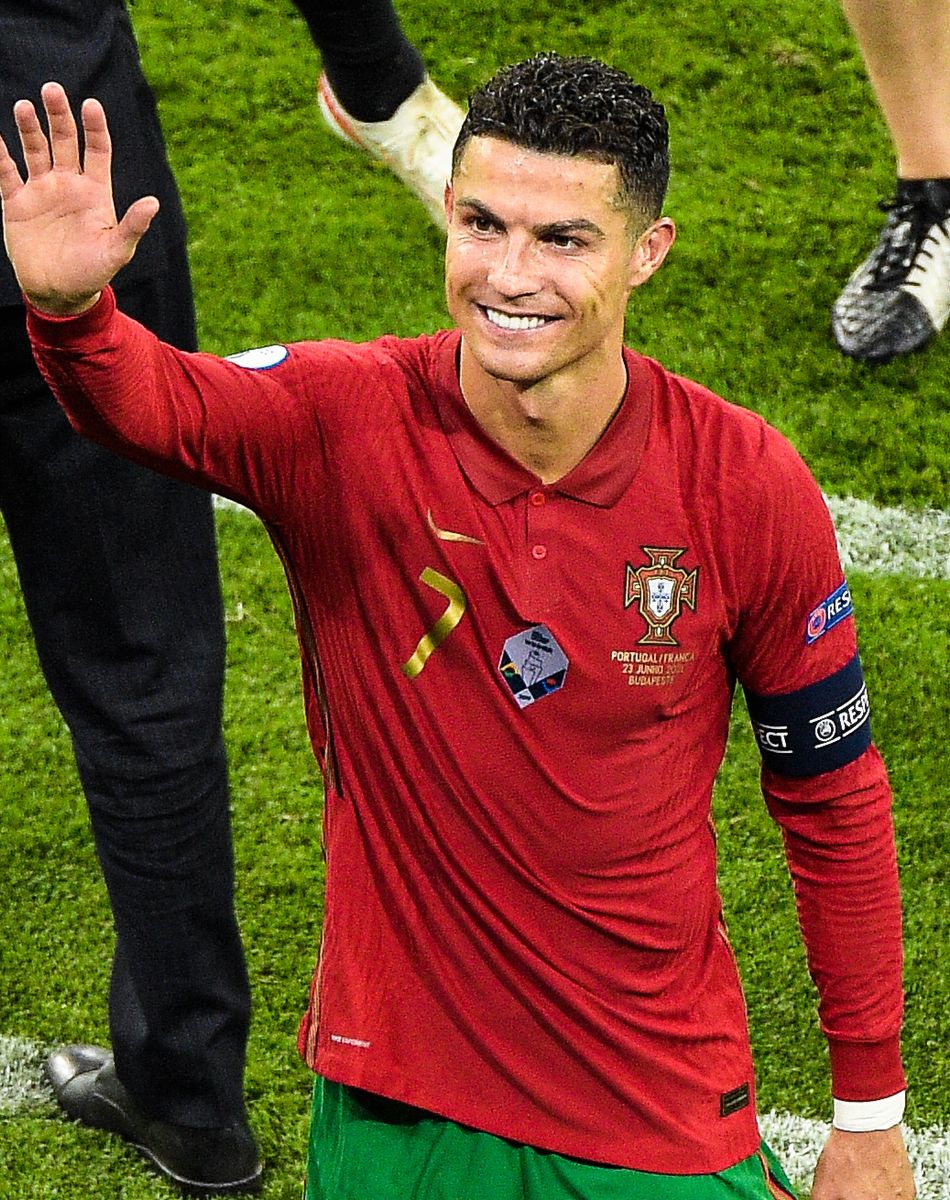 Cristiano Ronaldo - Match de football de l'Euro 2020 à Budapest : La France ex aequo avec le Portugal 2-2 au Stade Ferenc-Puskas. © Federico Pestellini / Panoramic / Bestimage
