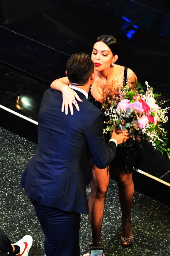 Georgina Rodriguez, Cristiano Ronaldo, lors du 70ème festival de la chanson italienne 2020 à Sanremo, Italie le 6 février 2020. 