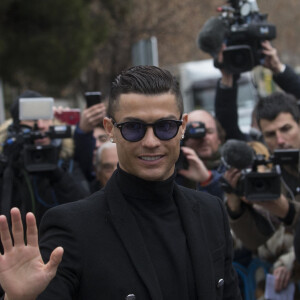 Cristiano Ronaldo quitte le tribunal à Madrid le 22 janvier 2019.