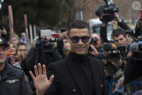 Cristiano Ronaldo quitte le tribunal à Madrid le 22 janvier 2019.