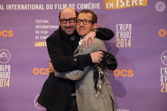 Kad Merad et Dany Boon - Photocall lors du 17eme Festival International du film de comedie en Isere a l'Alpe d'Huez le 15 janvier 2014.