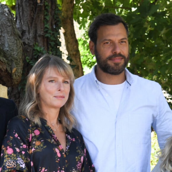 Vincent Macaigne, Karin Viard, Laurent Lafitte et Hélène Vincent - Photocall du film "L'origine du monde" lors du 14ème Festival du Film Francophone d'Angoulême. Le 26 août 2021 © Coadic Guirec / Bestimage