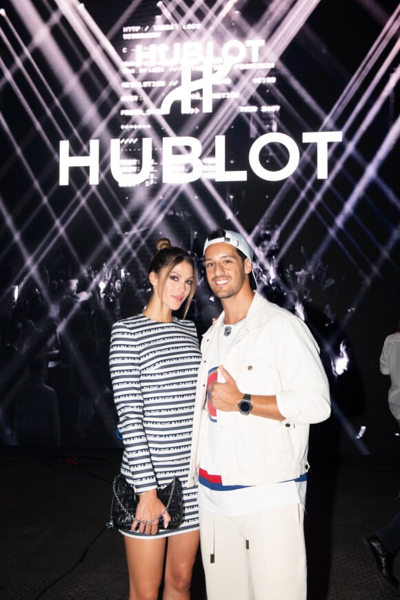 Iris Mittenaere et Diego El Glaoui assistent à la soirée lancement de la montre "Big Bang DJ Snake" de Hublot à l'Accor Arena. Paris, le 2 septembre 2021.