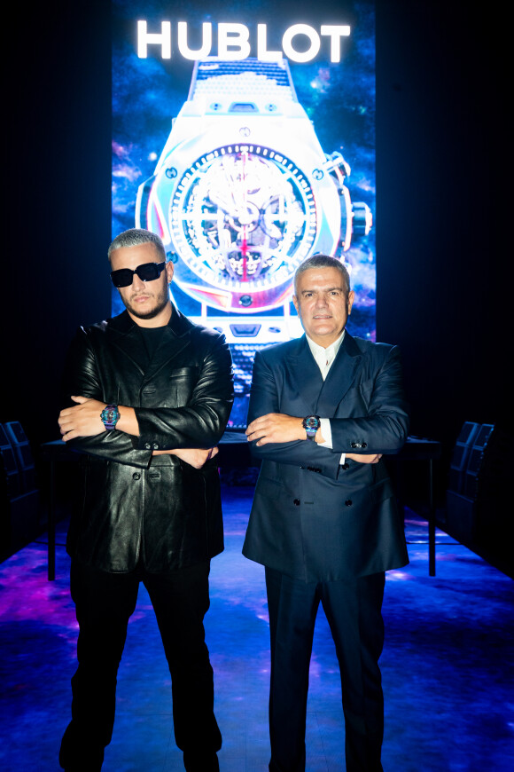 DJ Snake et Ricardo Guadalupe assistent à la soirée lancement de la montre Hublot x DJ Snake à l'Accor Arena. Paris, le 2 septembre 2021.