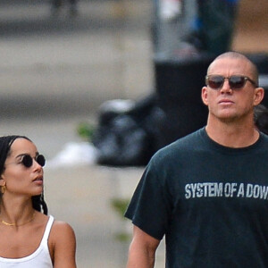 Channing Tatum et Zoë Kravitz vont déjeuner au restaurant Alfresco à New York, le 28 août 2021.