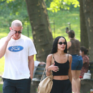 Exclusif - Channing Tatum et Zoë Kravitz se promènent dans un parc à New York le 28 août 2021