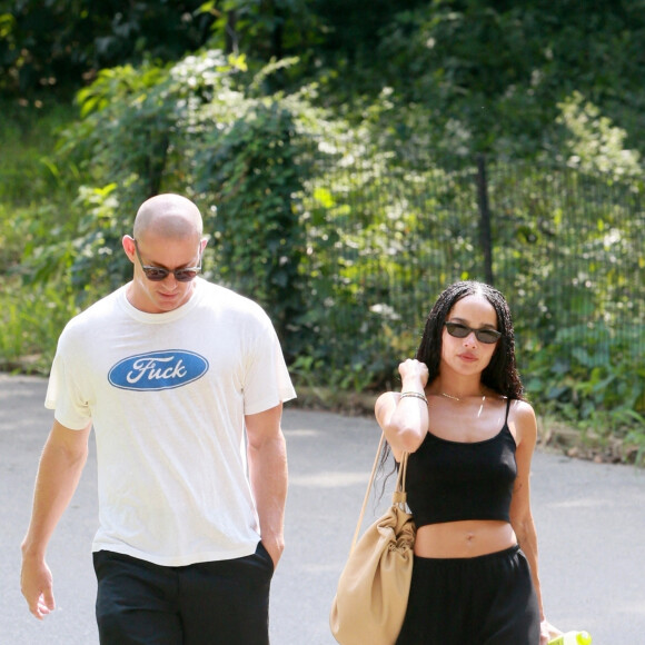 Exclusif - Channing Tatum et Zoë Kravitz se promènent dans un parc à New York le 28 août 2021