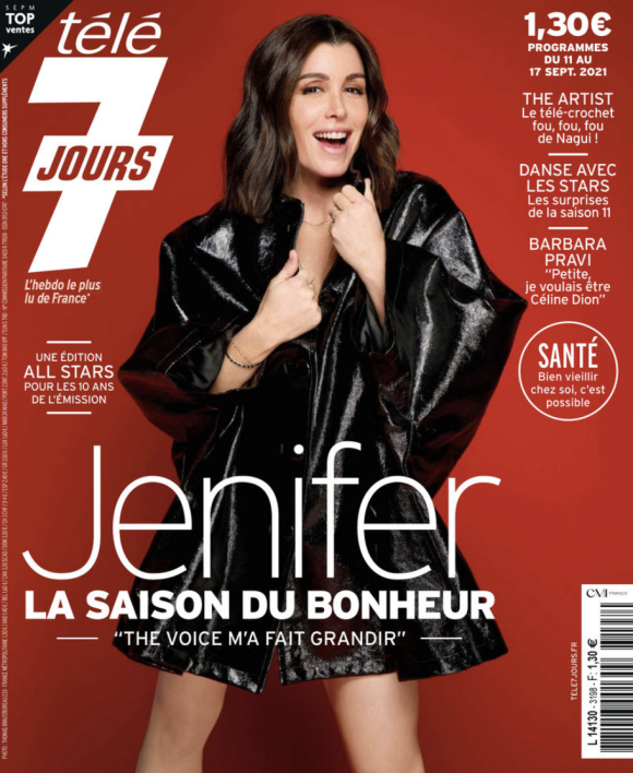 Jenifer fait la couverture du dernier numéro de "Télé 7 jours" paru le 6 septembre 2021
